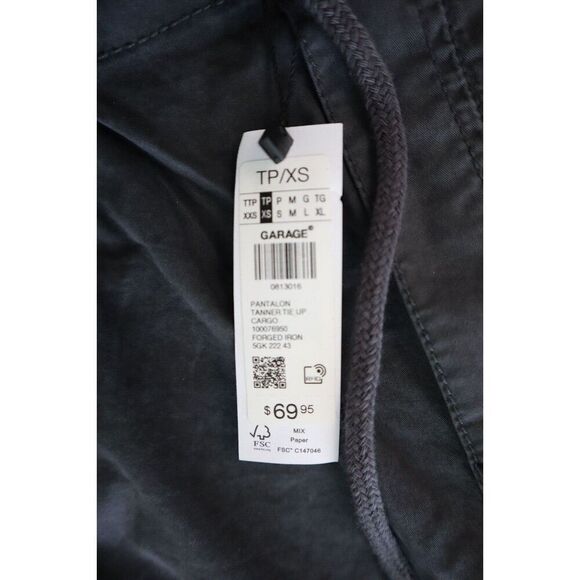Garage 5GK 222 43 Women's Sz XS Forged Iron Gray Tanner Tie Up Cargo Pants - Picture 3 of 12